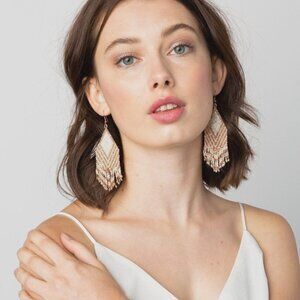 NWT Ink+Alloy Beaded Fringe Earrings